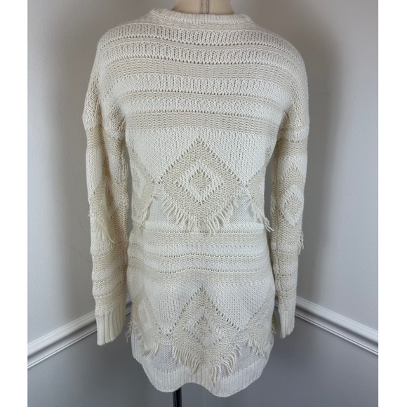 SHOW ME YOUR MUMU Long Canyon Geo Fringe Cream Knit Sweater | XS - Picture 6 of 12